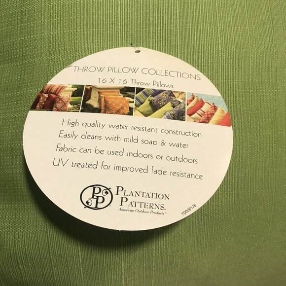 Outdoor Throw Pillow Collection Set of 3 Sage Green Plantation Patterns - Picture 3 of 10